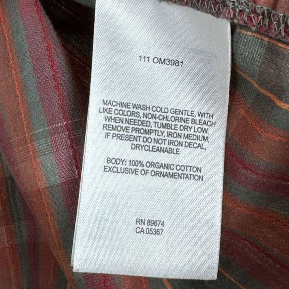 Mountain Hardware mens‎ organic cotton plaid grey red orange button down shirt L - Picture 6 of 6